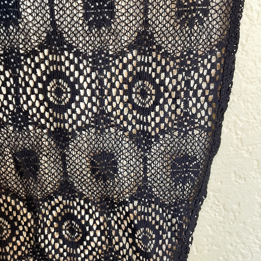 Beautiful Full Sleeve Black Knit Lace. Sweater Top by Glam Size M - Picture 3 of 4